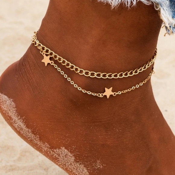 !!!!!5 for $25 Double Layered Star Charm Anklet - Picture 5 of 6